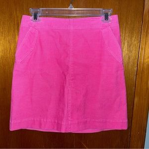 Pink corduroy mini skirt